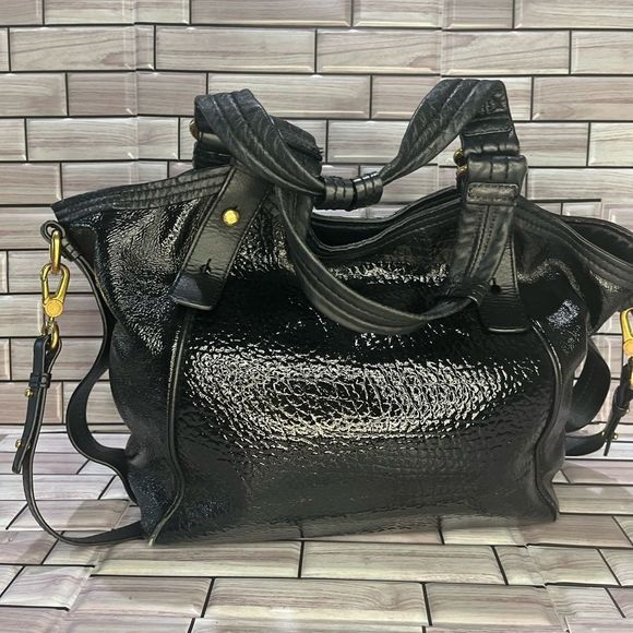 MARC JACOBS BLACK SEQUIN LEATHER HANDBAG VINTAGE - Picture 8 of 15